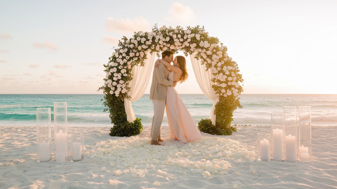 Marriage proposal setup on South Florida beach - Forever Lovies
