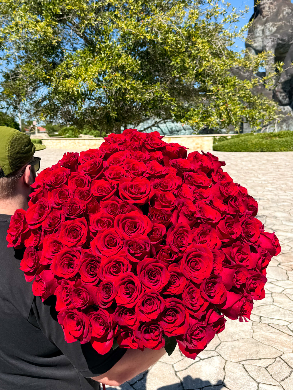 I'm Yours - Red Roses in a Woven Basket