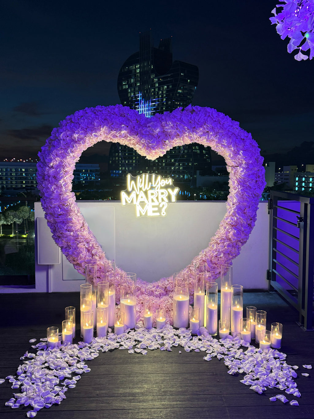 Heart Arch Marriage Proposal Setup - detail view 5 | Forever Lovies