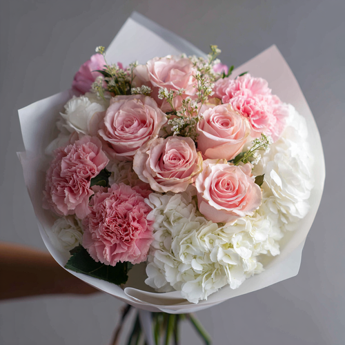 Cloud Nine - Roses, Carnations, Hydrangeas Bouquet